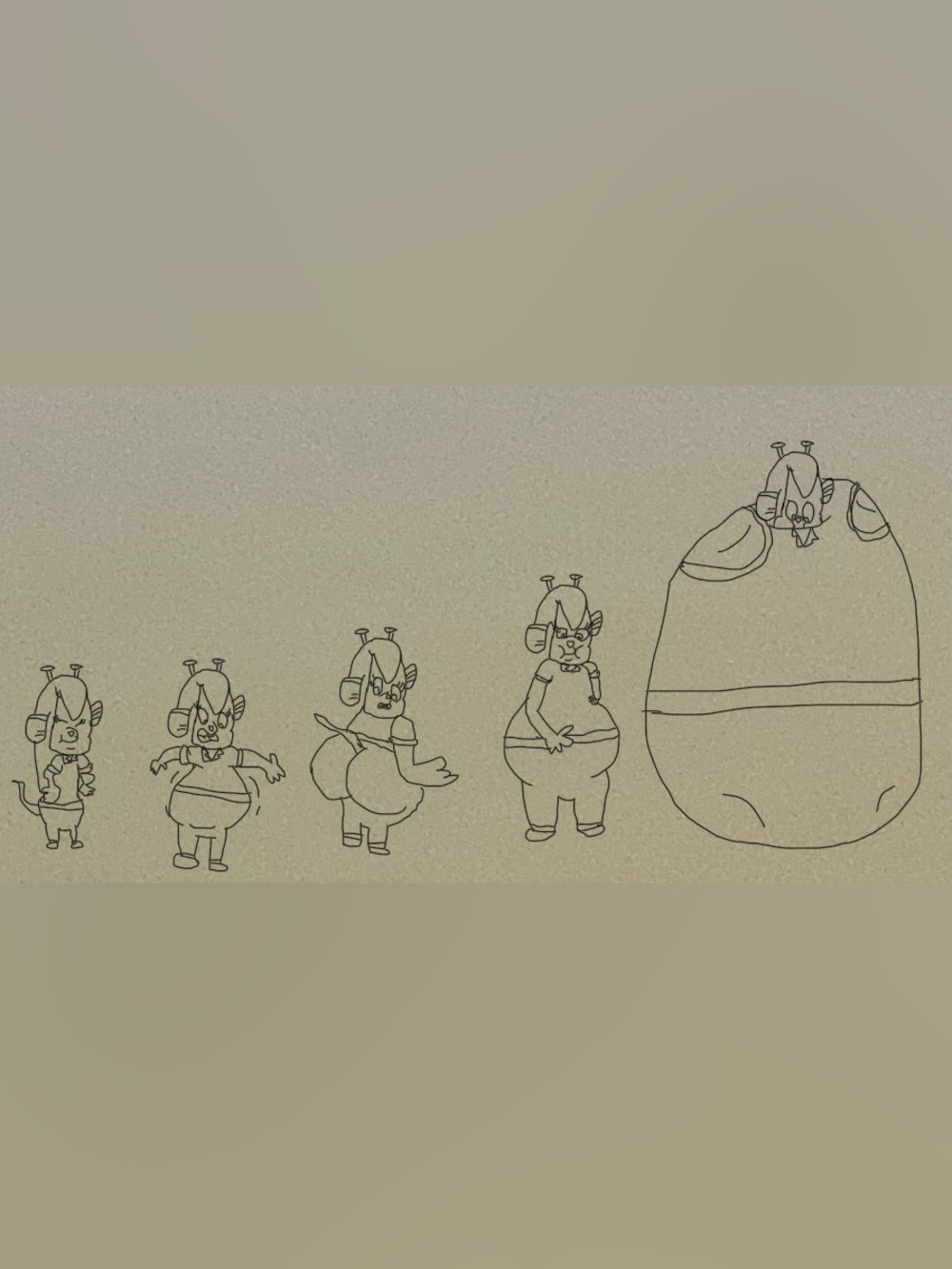 Hand-Drawn Cartoon Alien Characters on Beige Paper
